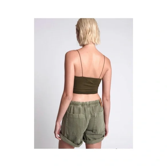 NWT OTS dark khaki boxer crop top - Picture 3 of 9